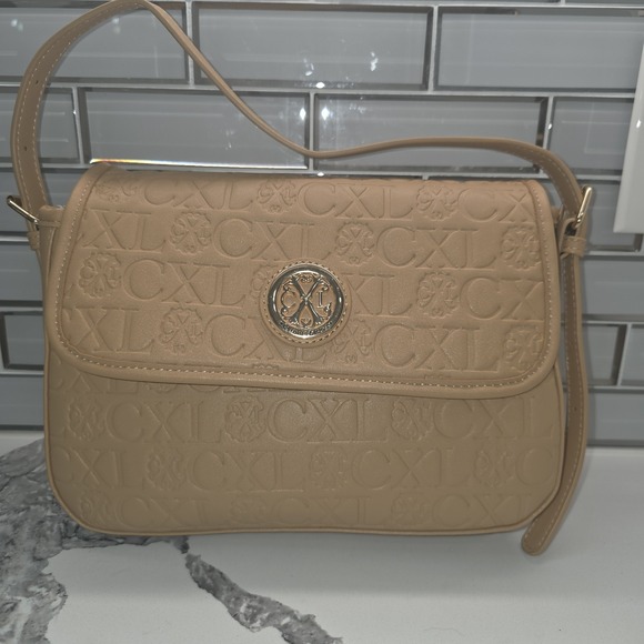 CXL Christian Lacroix Clara Shoulder Bag Toffee Tan Embossed NWT New - Picture 1 of 8